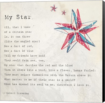 Framed My Star by Robert Browning - square Print