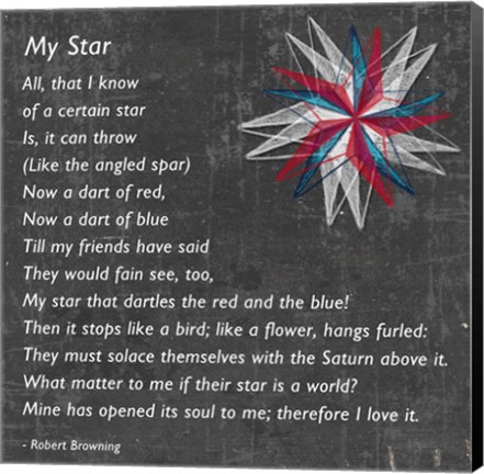 Framed My Star by Robert Browning - gray Print