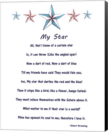 Framed My Star by Robert Browning - white Print