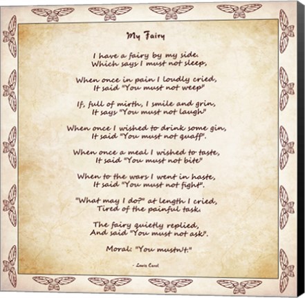 Framed My Fairy by Lewis Carroll - square Print