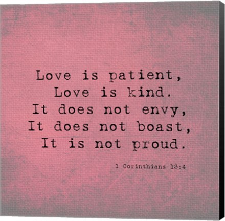 Framed 1 Corinthians 13:4 Print