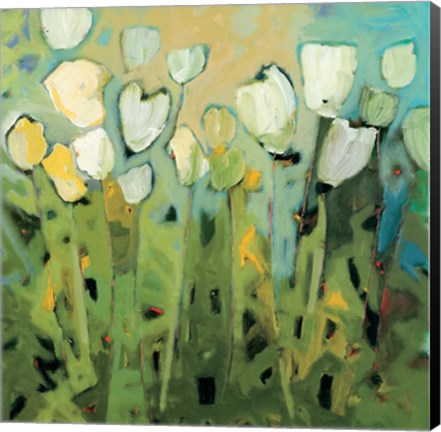 Framed White Tulips I Print