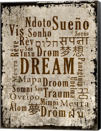 Framed Dream in Multiple Languages Print