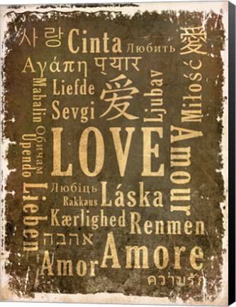 Framed Love in Multiple Languages Print