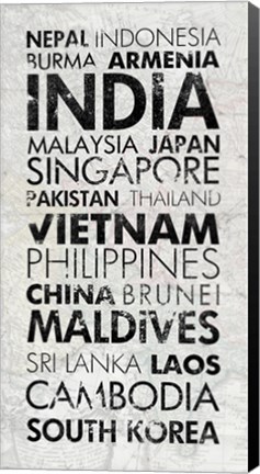 Framed Asia Countries I Print