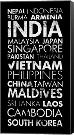 Framed Asia Countries II Print