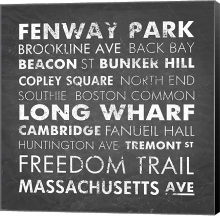 Framed Boston Cities Print