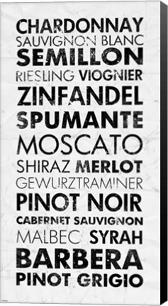 Framed Wine List I Print