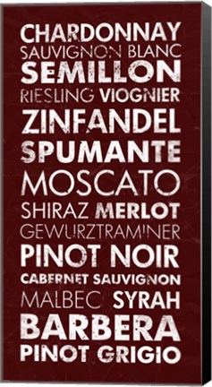 Framed Wine List III Print