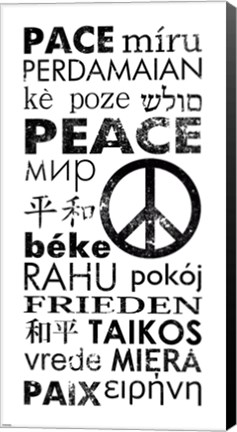 Framed Peace in Different Languages Print