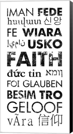 Framed Faith Languages Print