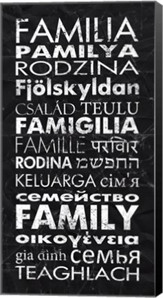 Framed Family in Different Languages Print