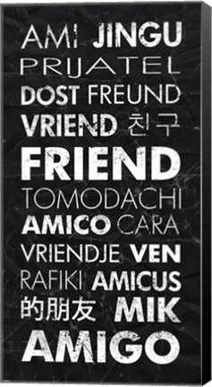 Framed Friend in Different Languages Print