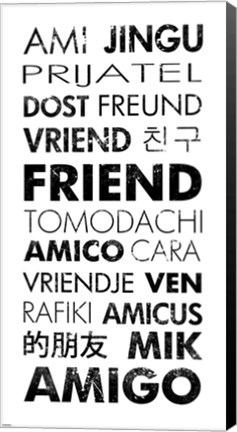 Framed Friend Languages Print