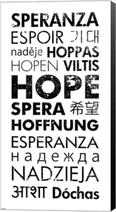 Framed Hope Languages Print