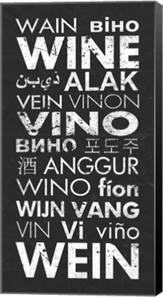 Framed Wine in Different Languages Print