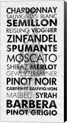 Framed Wine Languages Print