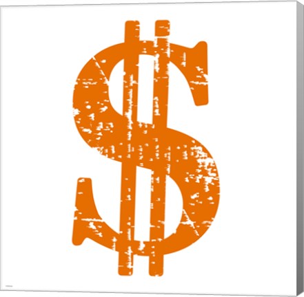 Framed Orange Dollar Sign Print