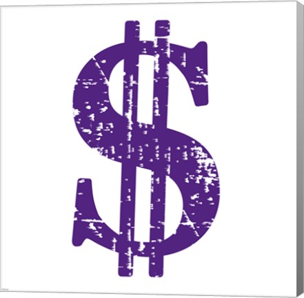 Framed Purple Dollar Sign Print