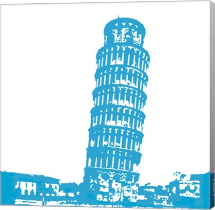 Framed Pisa in Blue Print