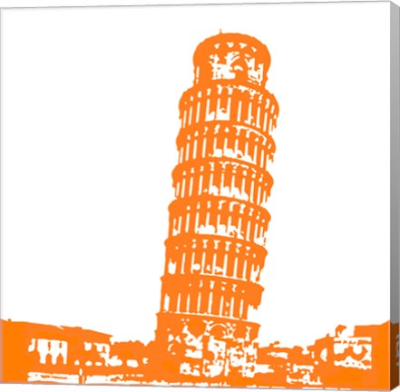 Framed Pisa in Orange Print