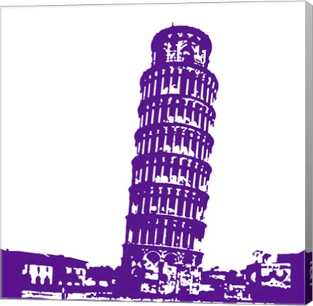 Framed Pisa in Purple Print