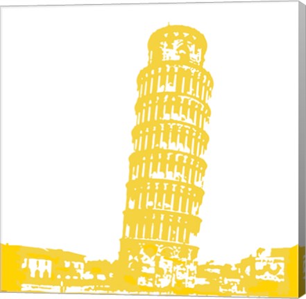 Framed Pisa in Yellow Print