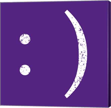 Framed Purple Smiley Print