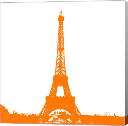 Framed Orange Eiffel Tower Print