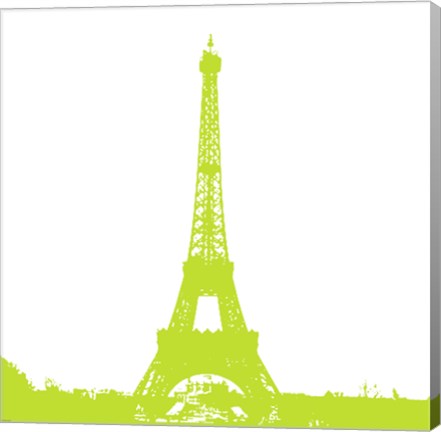 Framed Lime Eiffel Tower Print