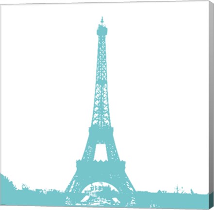 Framed Aqua Eiffel Tower Print