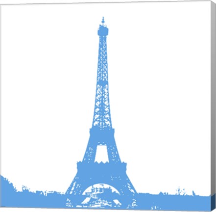 Framed Blue Eiffel Tower Print