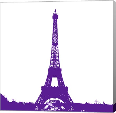 Framed Purple Eiffel Tower Print