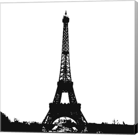 Framed Black Eiffel Tower Print