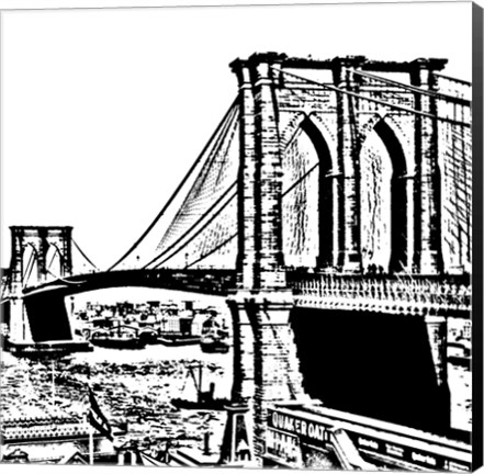 Framed Black Brooklyn Bridge Print