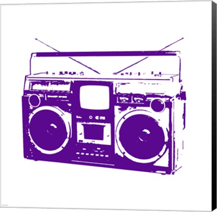 Framed Purple Boom Box Print