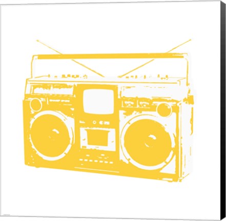 Framed Yellow Boom Box Print