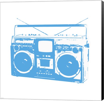 Framed Blue Boom Box Print