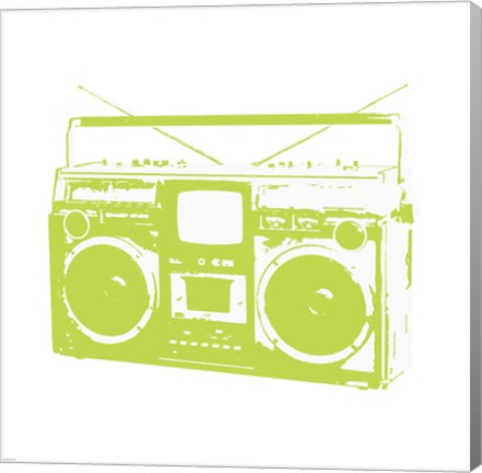 Framed Lime Boom Box Print