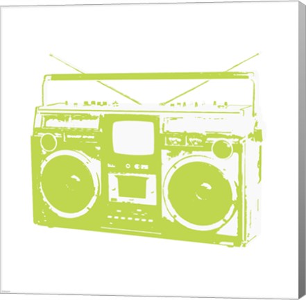 Framed Lime Boom Box Print