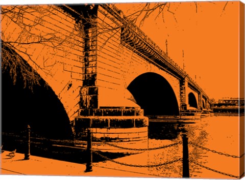 Framed London Bridges on Orange Print