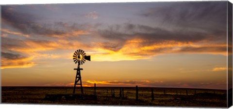 Framed Plains Windmill Print