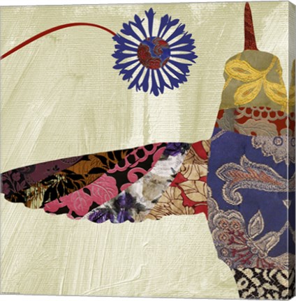 Framed Hummingbird Brocade I Print