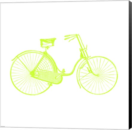 Framed Lime On White Bicycle Print