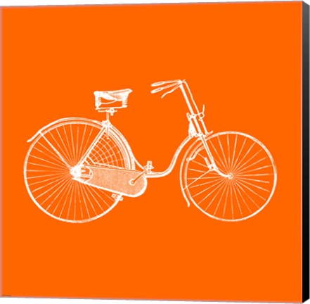 Framed Orange Bicycle Print