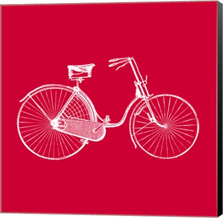 Framed Red Bicycle Print