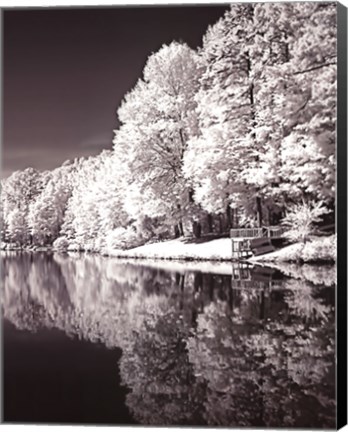 Framed Ayer's Lake BW III Print