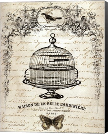 Framed French Birdcage I Print