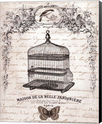 Framed French Birdcage II - mini Print
