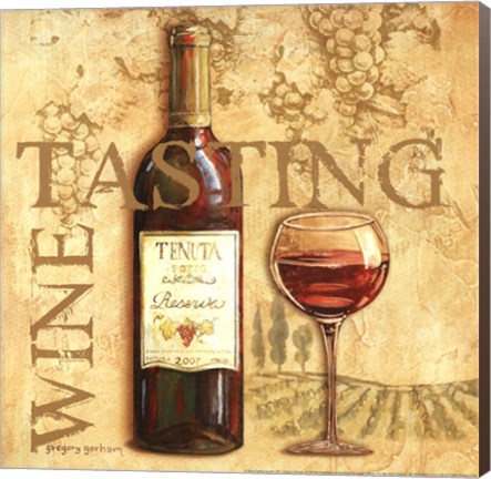 Framed Wine Tasting Square Print